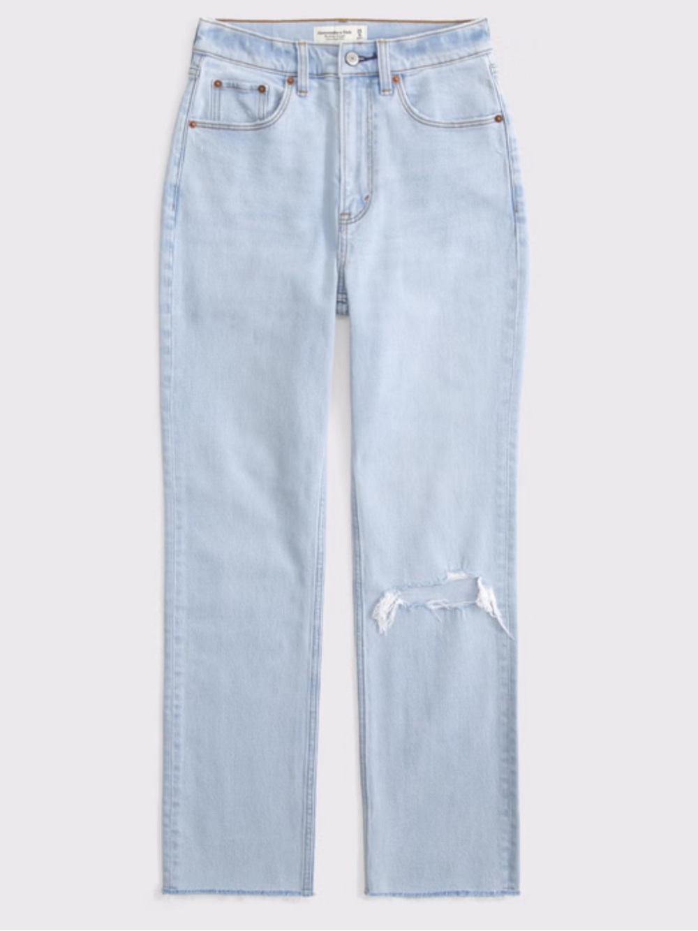 Abercrombie Curve Love Ultra High Rise Ankle Straight Jean